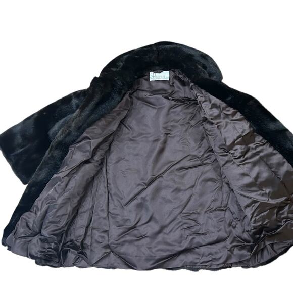 Vintage 1960s Hearne’s Dark Brown Faux Fur Coat /Unworn with Tags / Large - - Picture 5 of 7